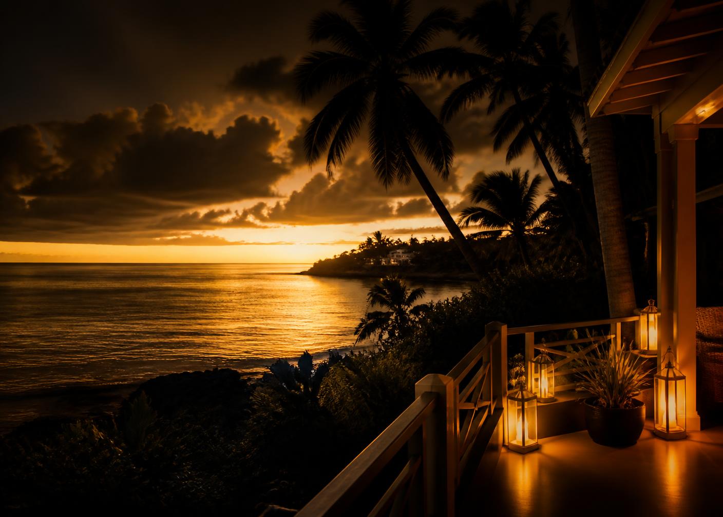 Barbados beachfront coastline at dusk near the resort venue